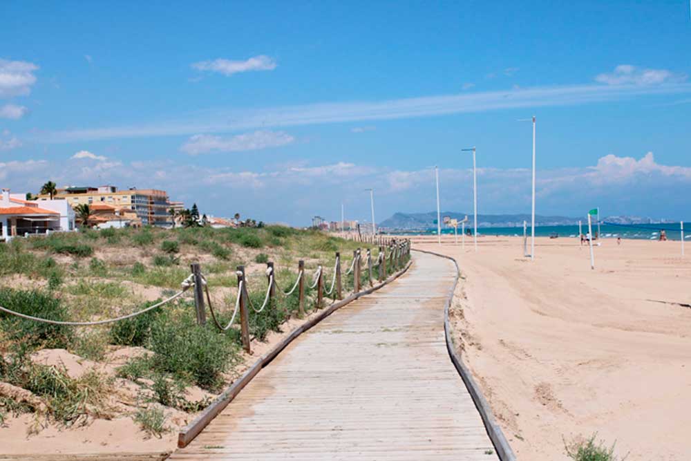 Playa de Xeraco - Acceso y bandera verde